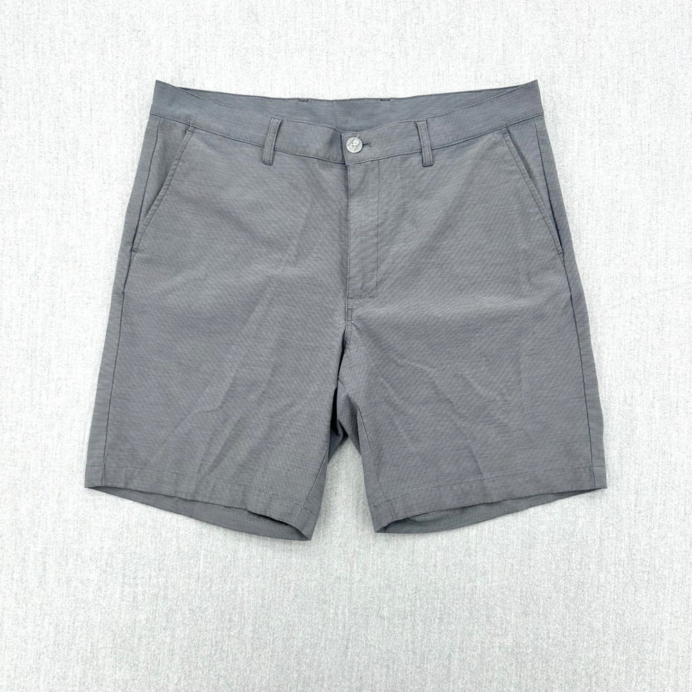 PGA Tour Golf Shorts Mens 36 Gray Heathered Performance Golf Preppy Flat Front